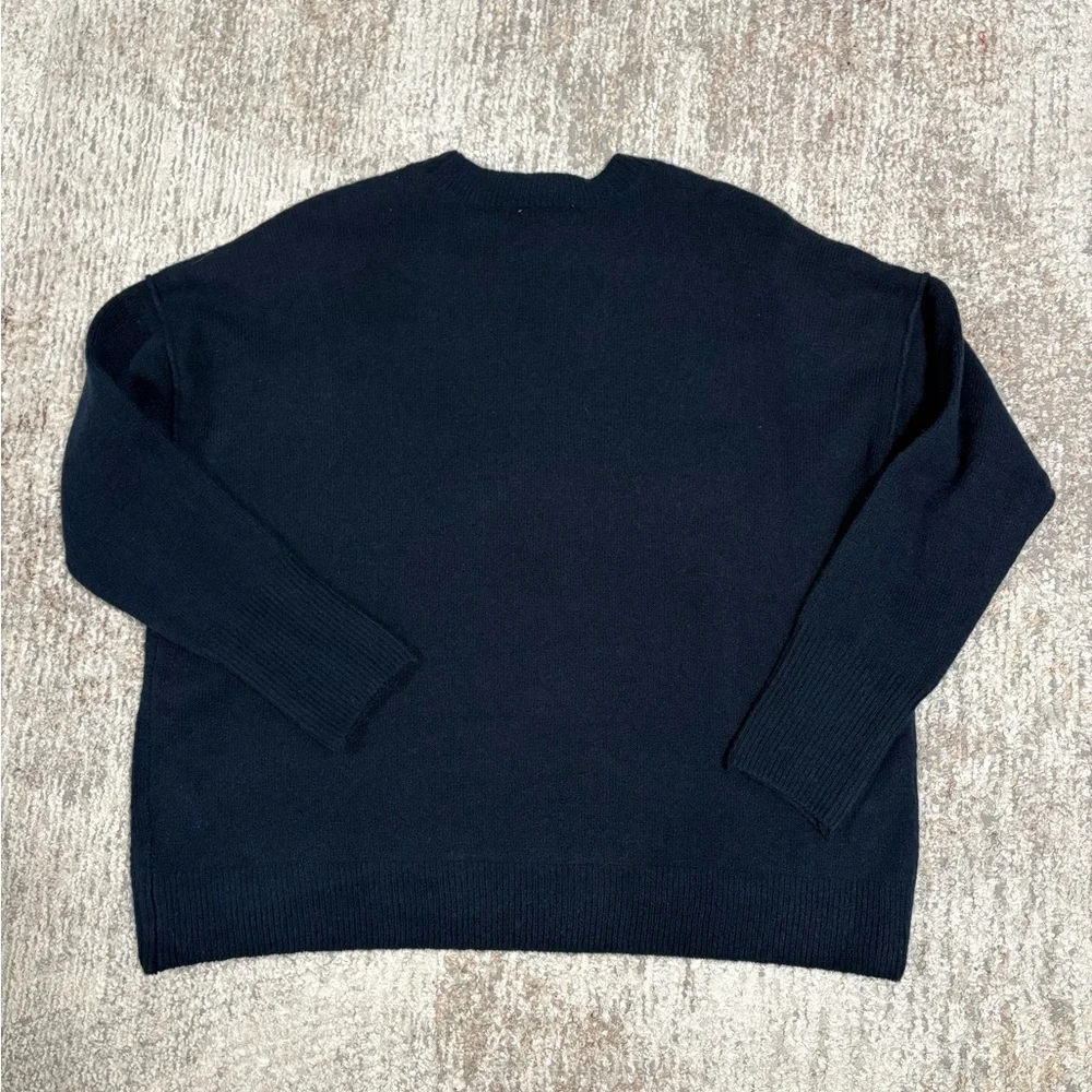 CeCe Navy blue Crew Neck Sweater with Pearl Accents - Picture 4 of 4